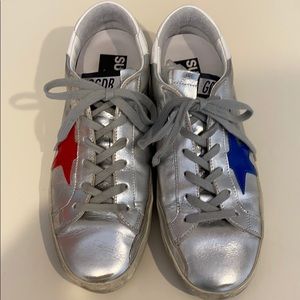 Golden Goose Superstar Sneakers red/blue stars